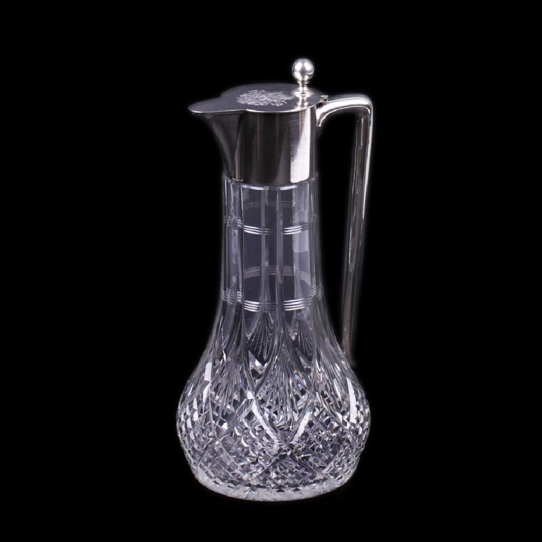 Antique silver and crystal jug/decanter. Wilkens & Sohn — image 1