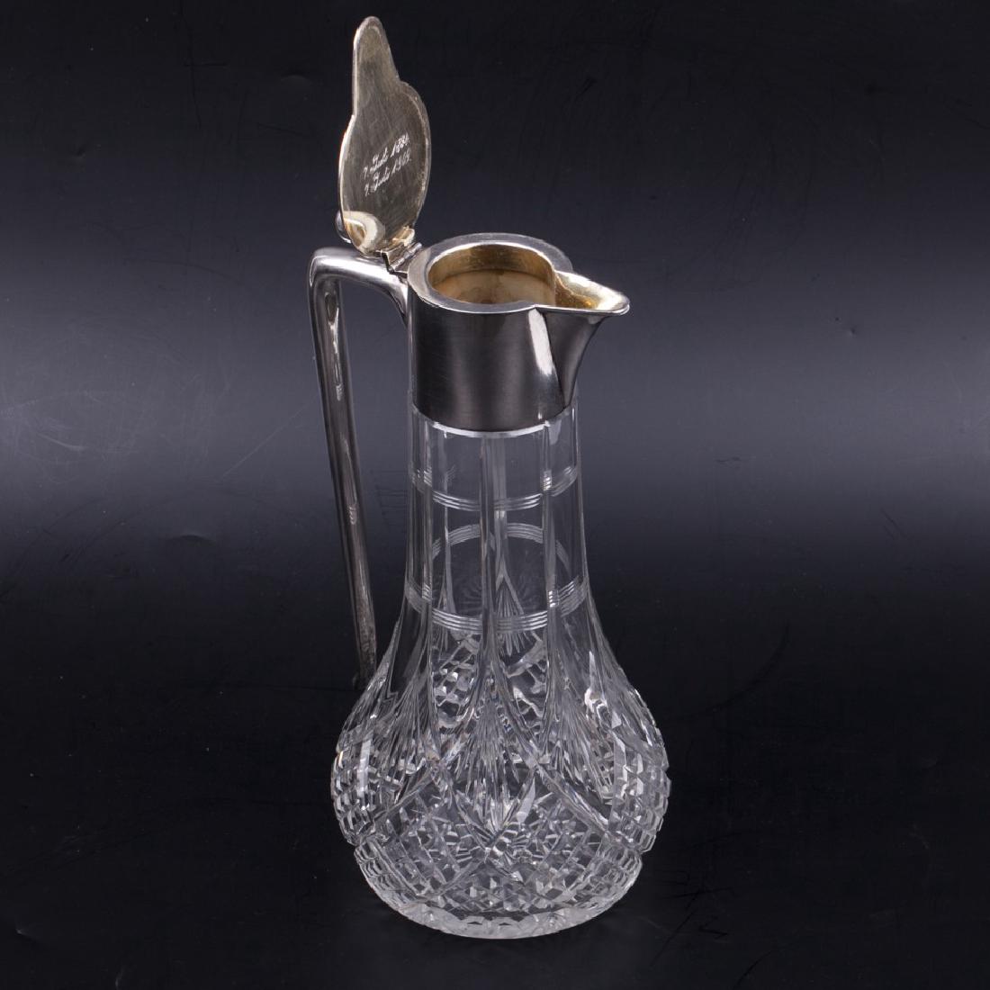 Antique silver and crystal jug/decanter. Wilkens & Sohn — image 2