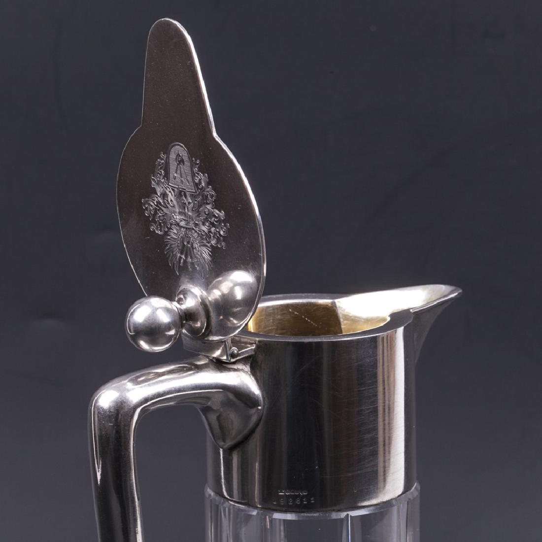 Antique silver and crystal jug/decanter. Wilkens & Sohn — image 6