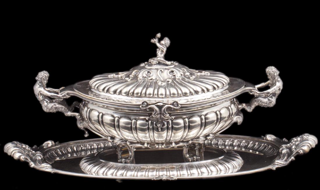 Big silver serving dish/centerpiece in a 3 pieces — image 7