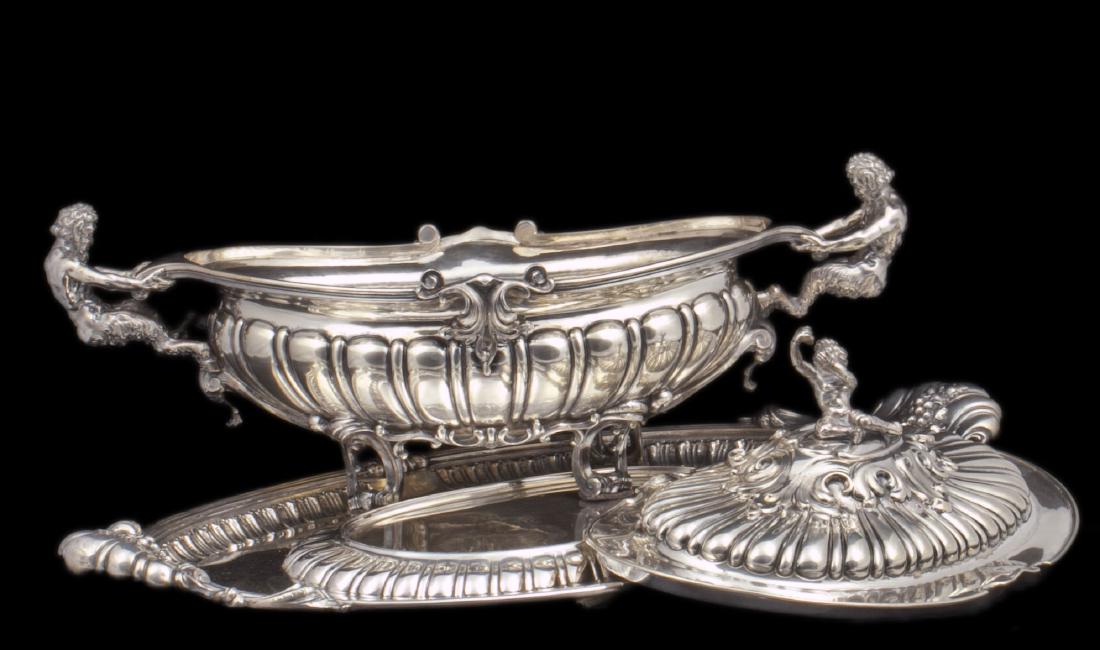 Big silver serving dish/centerpiece in a 3 pieces — image 8