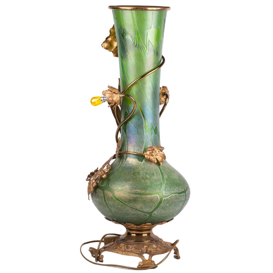 Huge Art Nouveau Loetz lamp vase — image 4