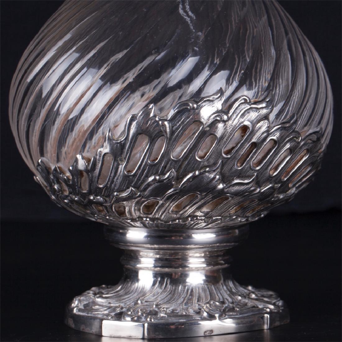 Antique French silver mounted decanter — image 4