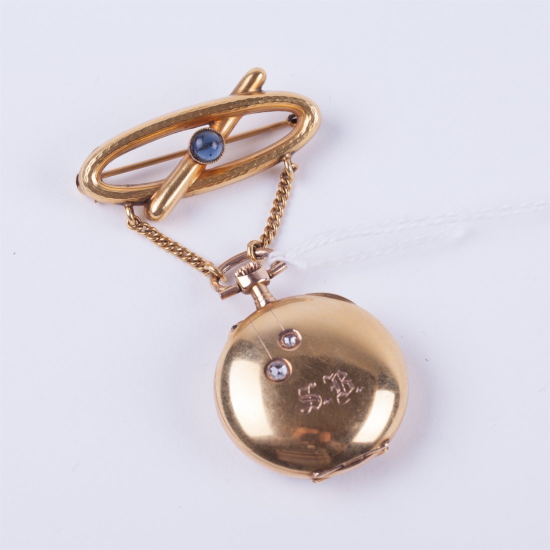 Open face case gold pocket watch — image 2