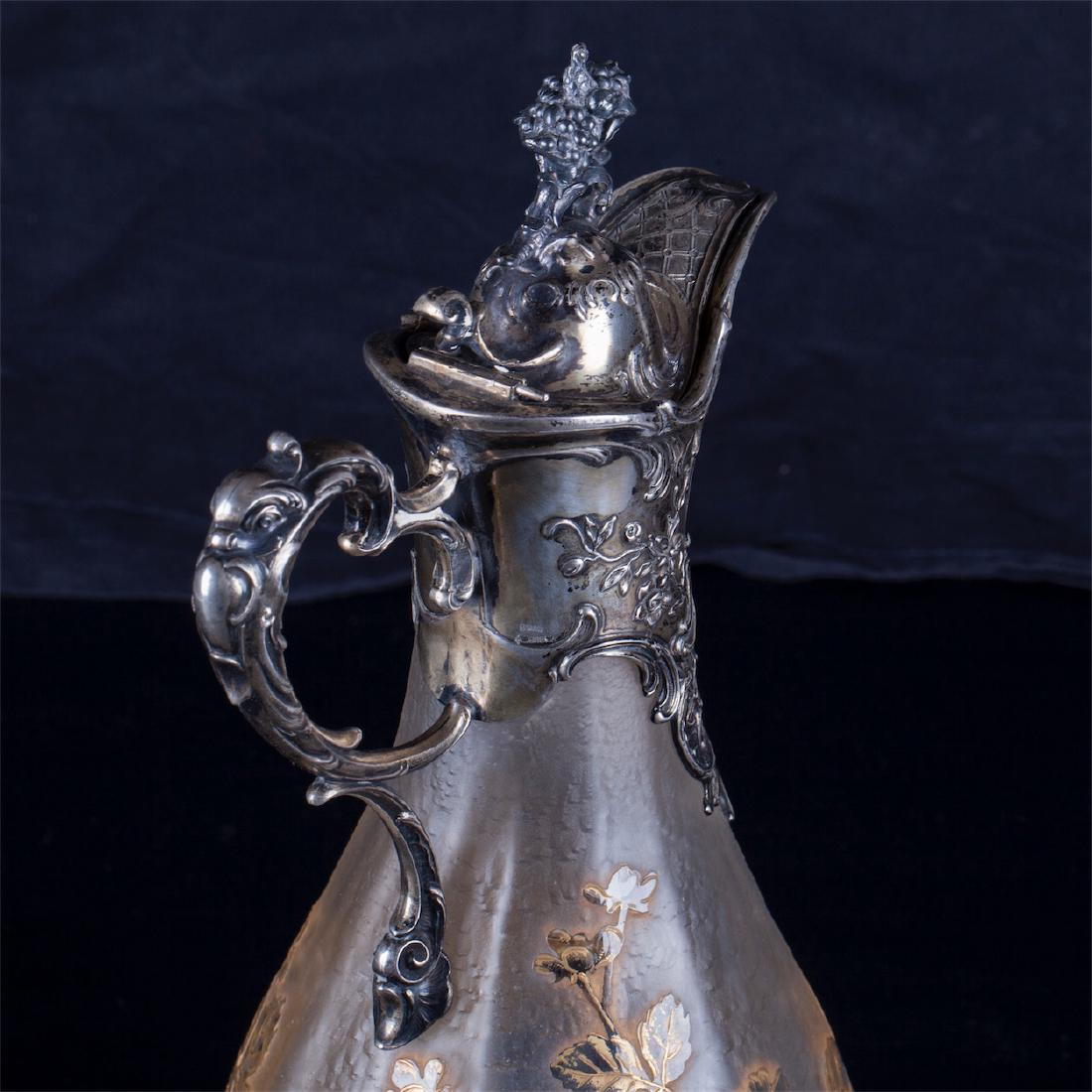 Antique magnificent decanter with French Daum glass — image 5