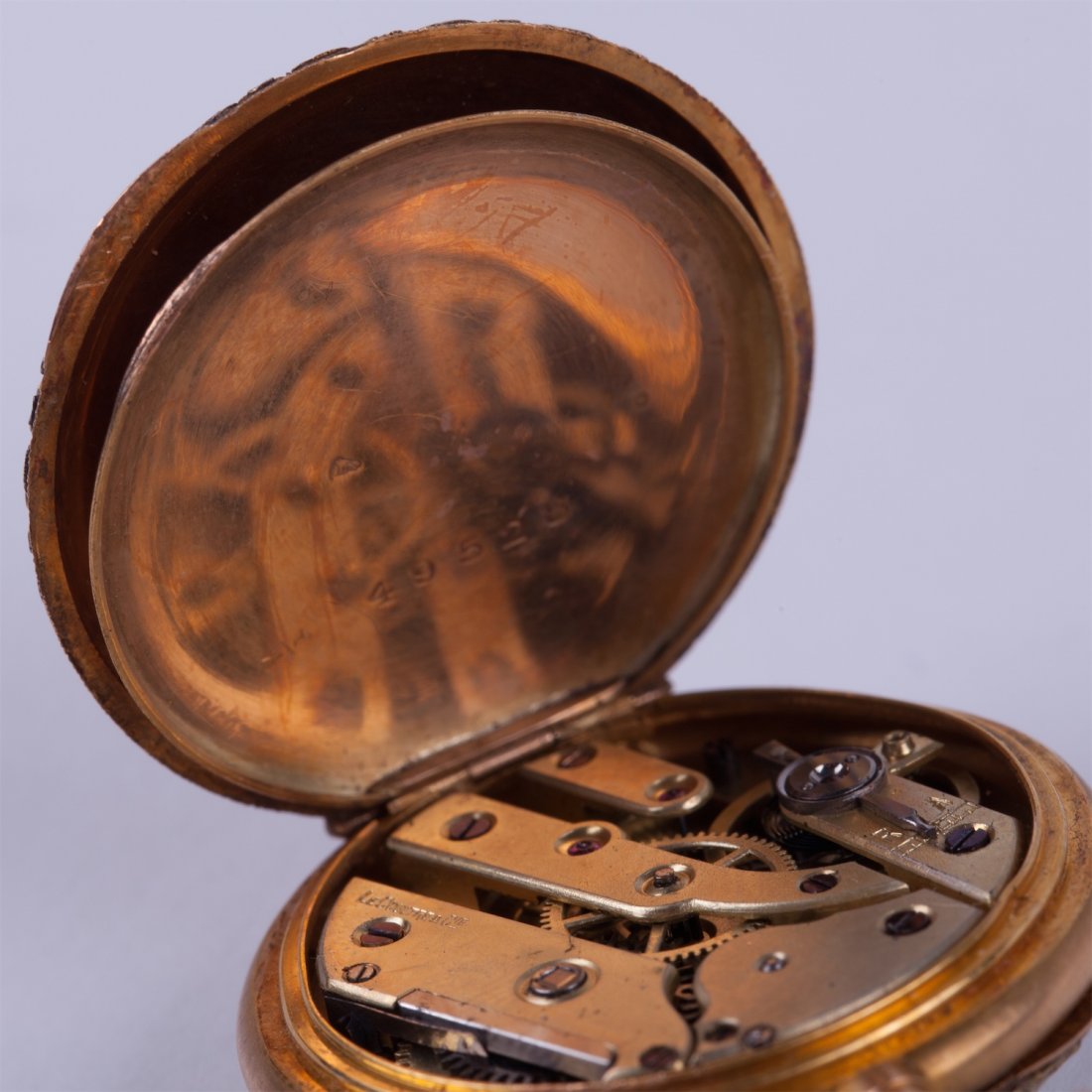 Open face case gold Le Coulre pocket watch. — image 4