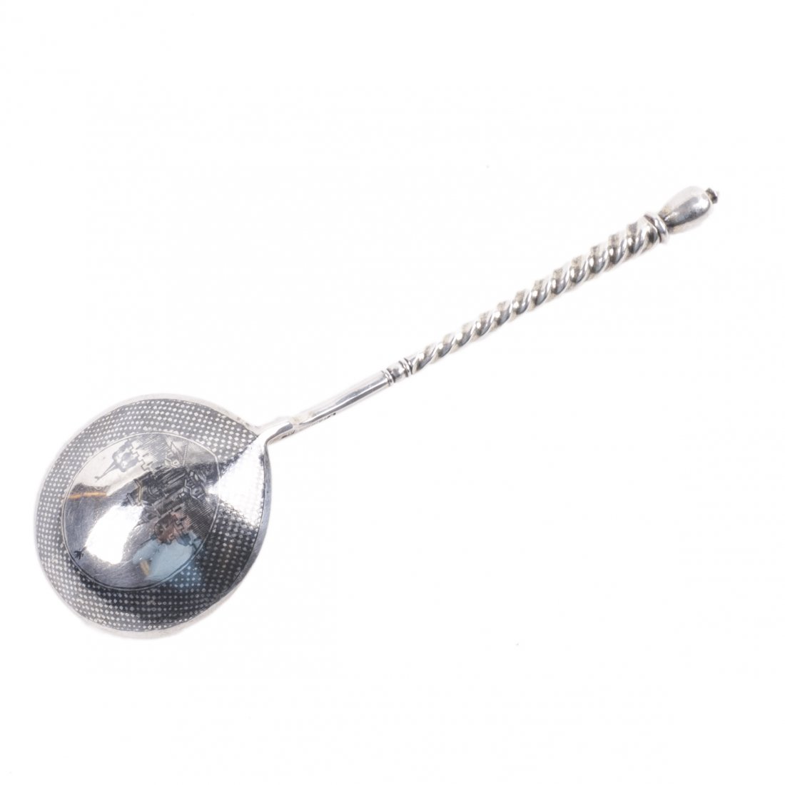 Russian silver jam spoon with depiction of Moscow — image 1