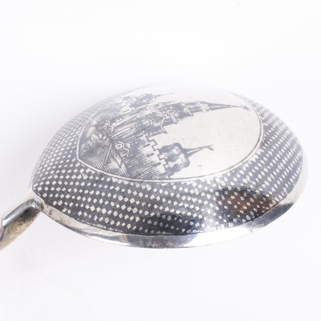Russian silver jam spoon with depiction of Moscow — image 3