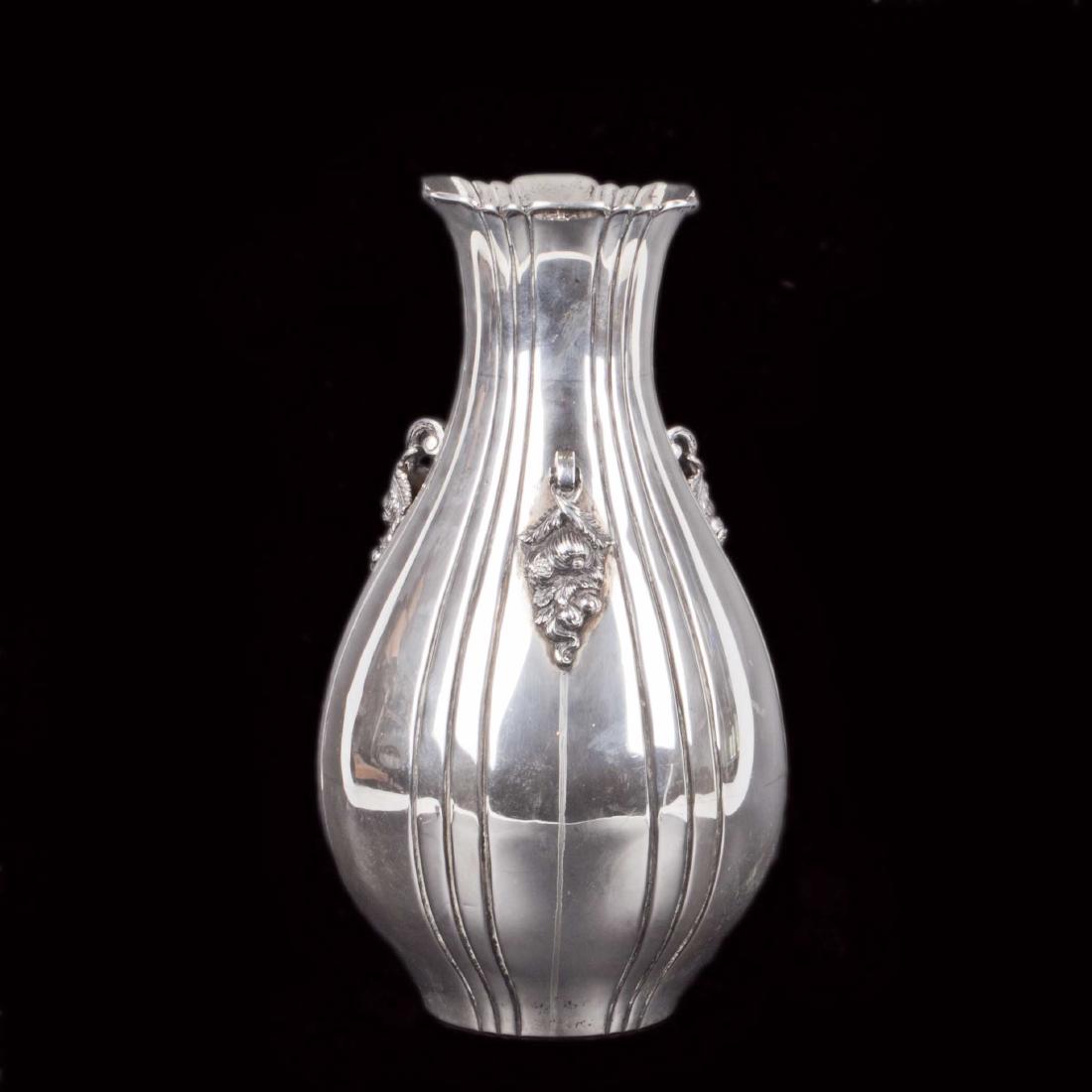 Beautiful Italian silver vase with flower motive — image 5