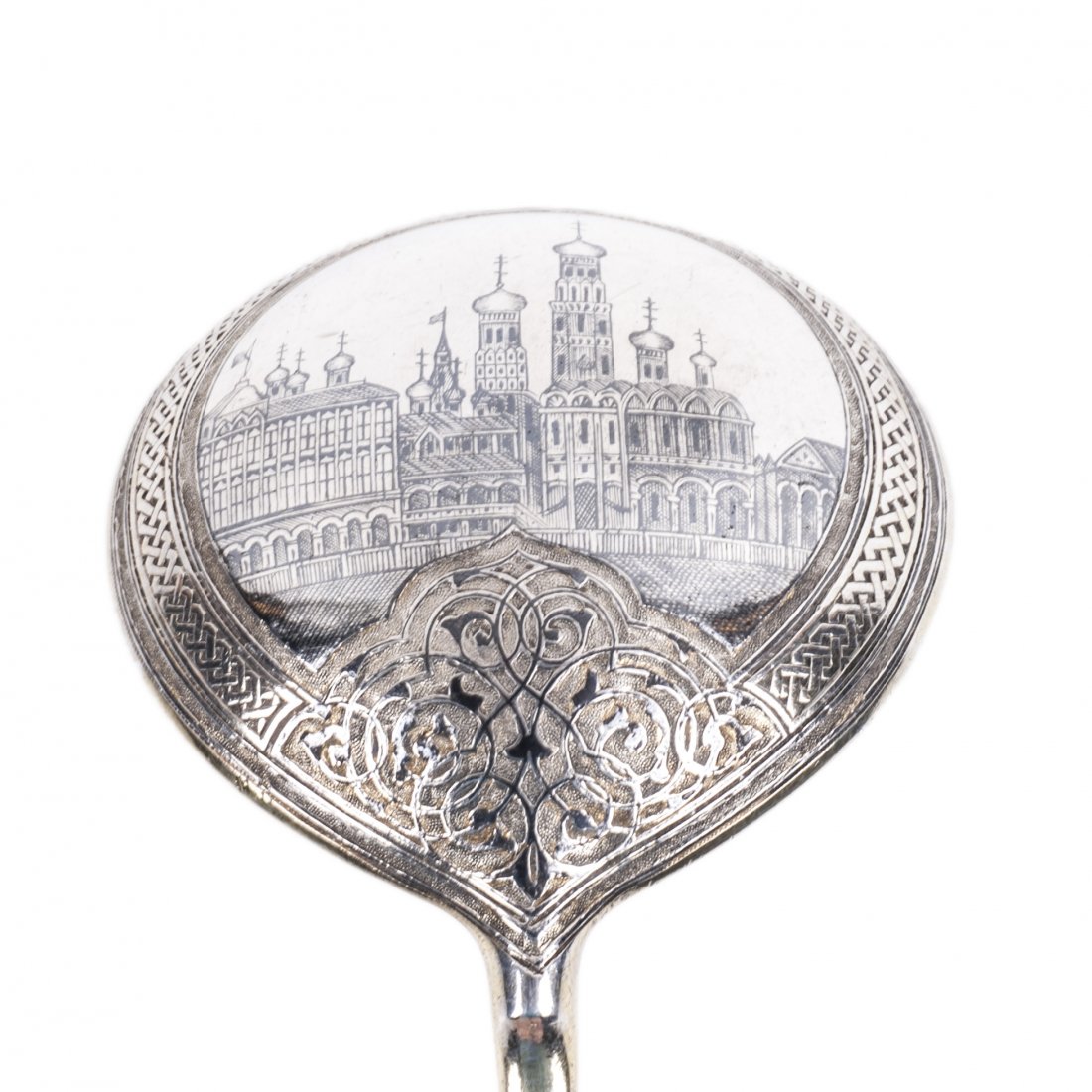 Russian silver jam spoon with depiction of Moscow — image 1