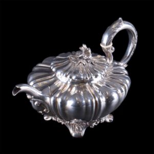 Antique English silver tea pot — image 1