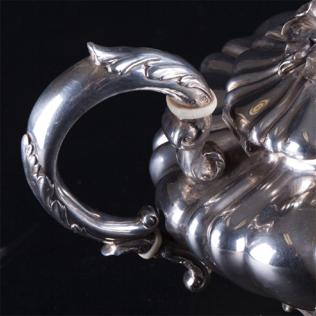 Antique English silver tea pot — image 4