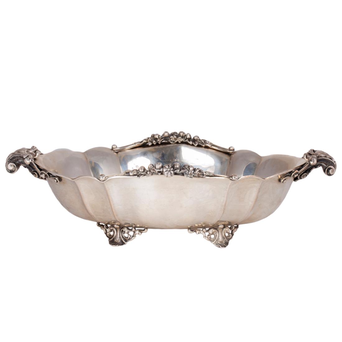 Massive Italian silver serving vase on legs — image 1