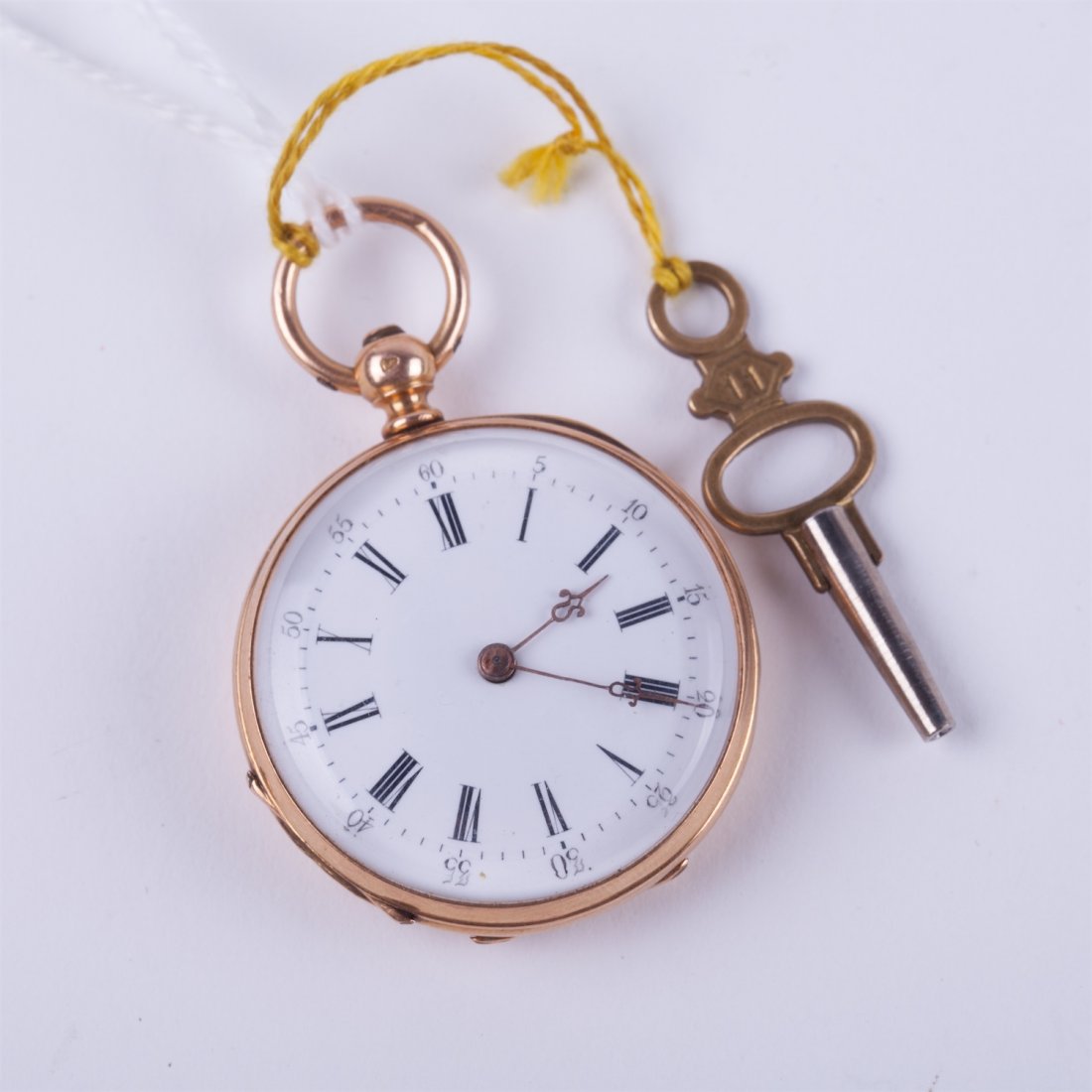 Open face case gold pocket watch — image 1