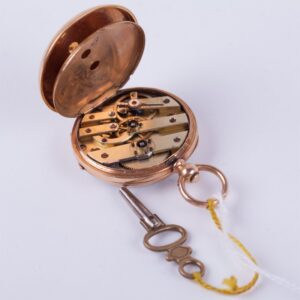 Open face case gold pocket watch — image 6