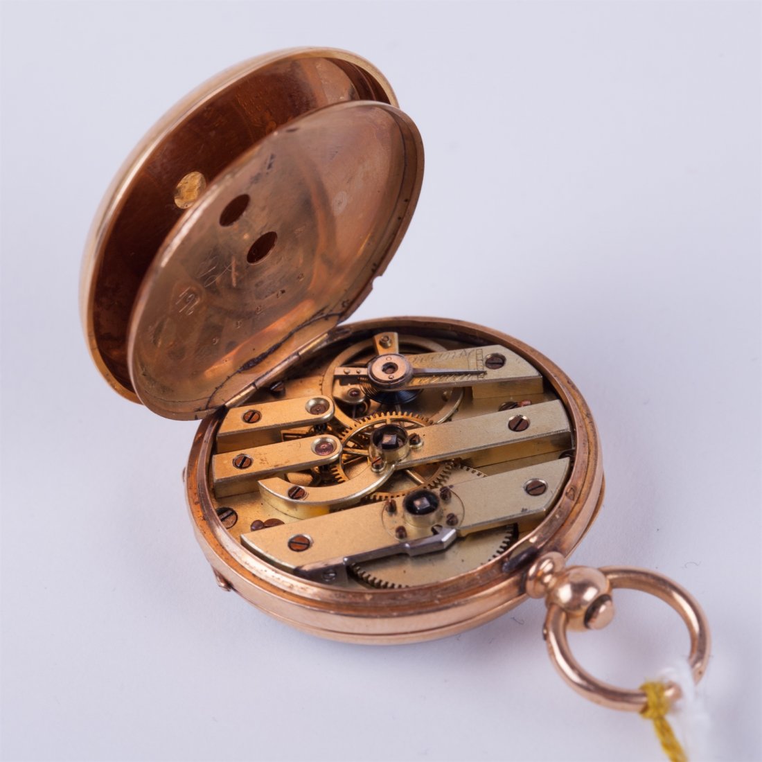 Open face case gold pocket watch — image 7