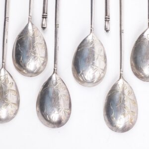 Russian silver set of 12 tea spoons — image 2