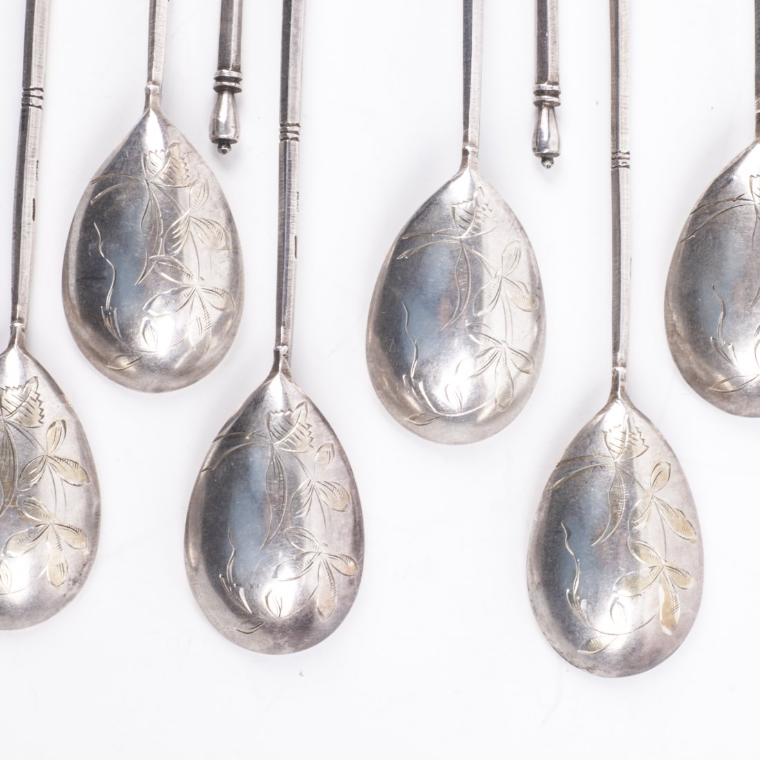 Russian silver set of 12 tea spoons — image 2