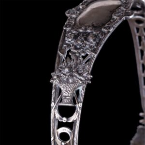 Antique German silver fruit vase with handle — image 2