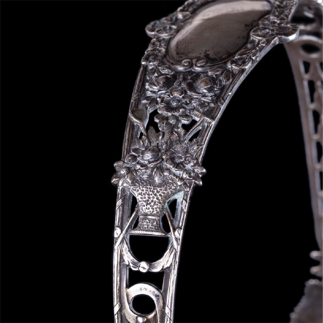 Antique German silver fruit vase with handle — image 2