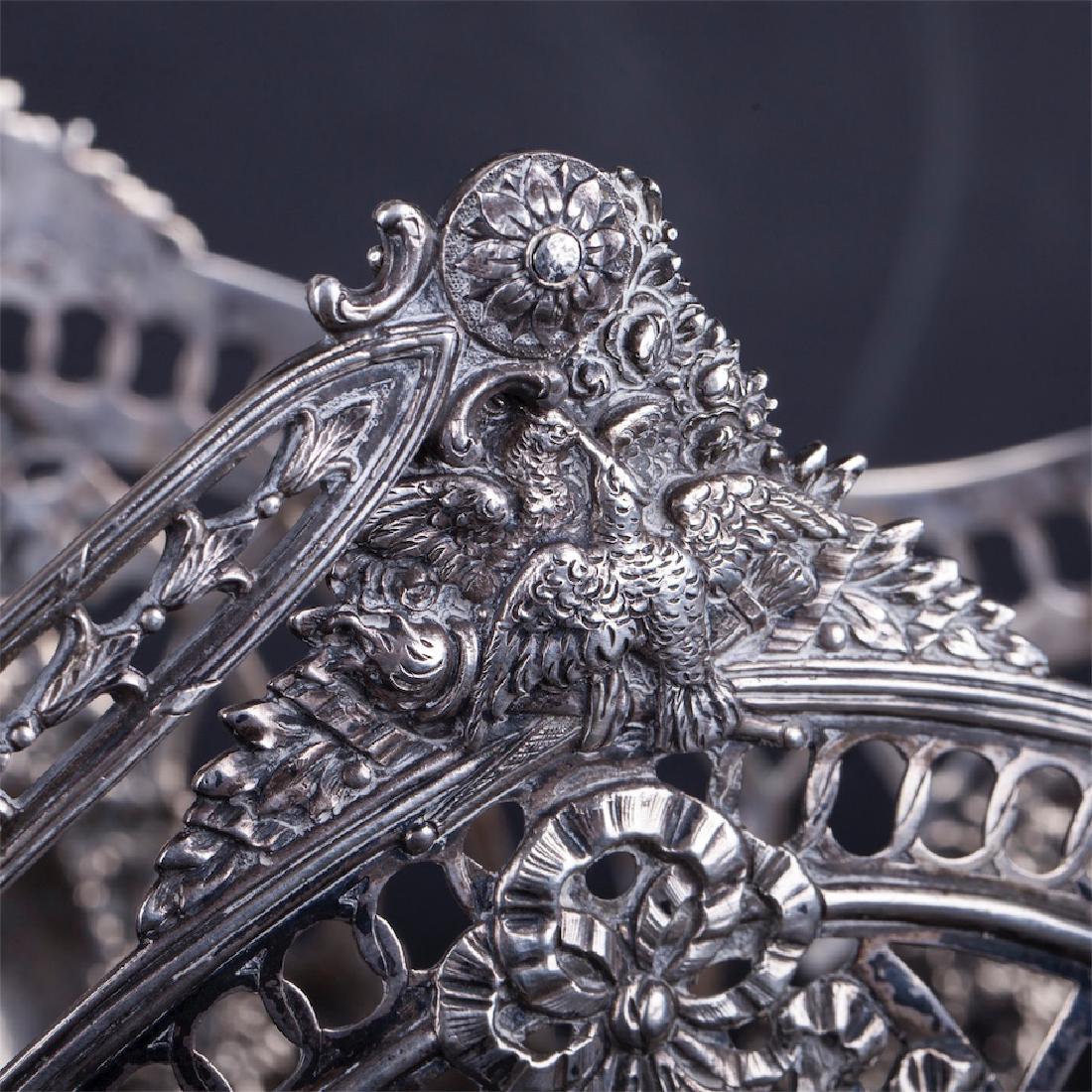 Antique German silver fruit vase with handle — image 5