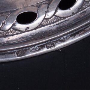 Antique German silver fruit vase with handle — image 6