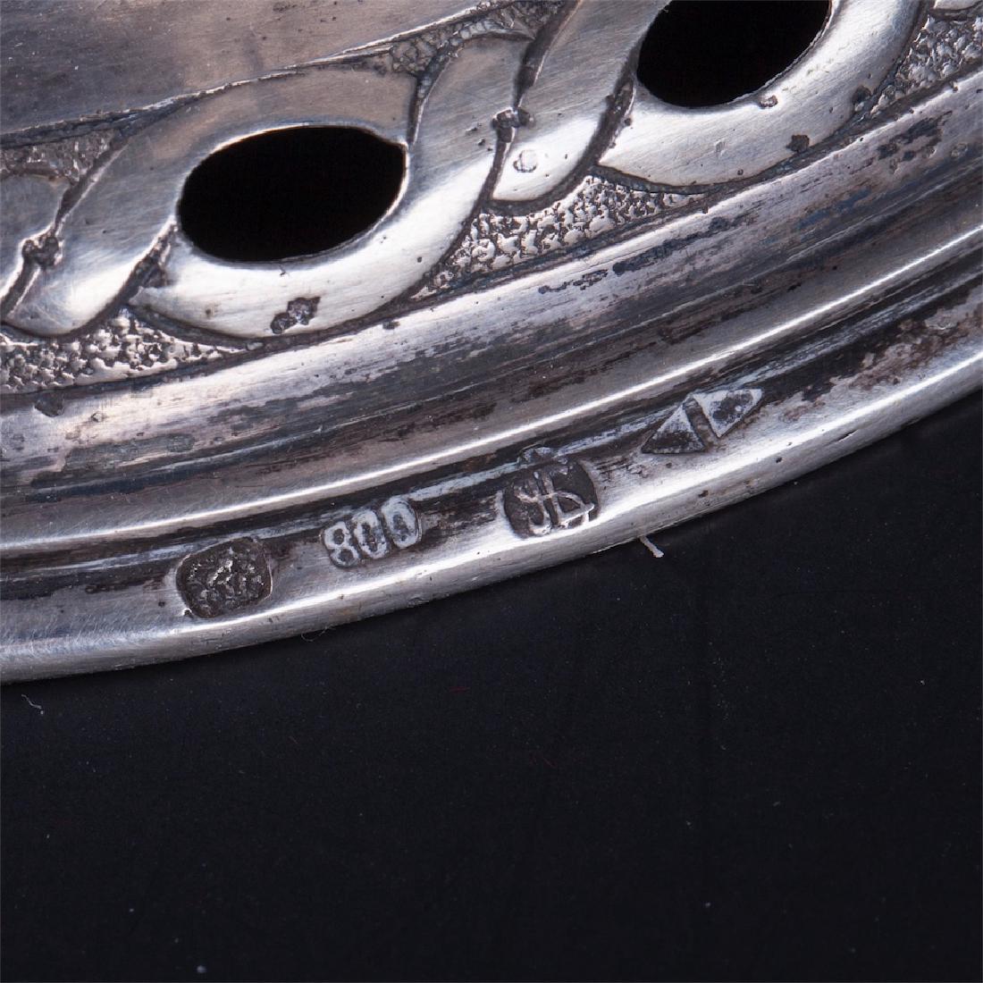 Antique German silver fruit vase with handle — image 6