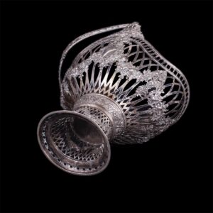 Antique German silver fruit vase with handle — image 7