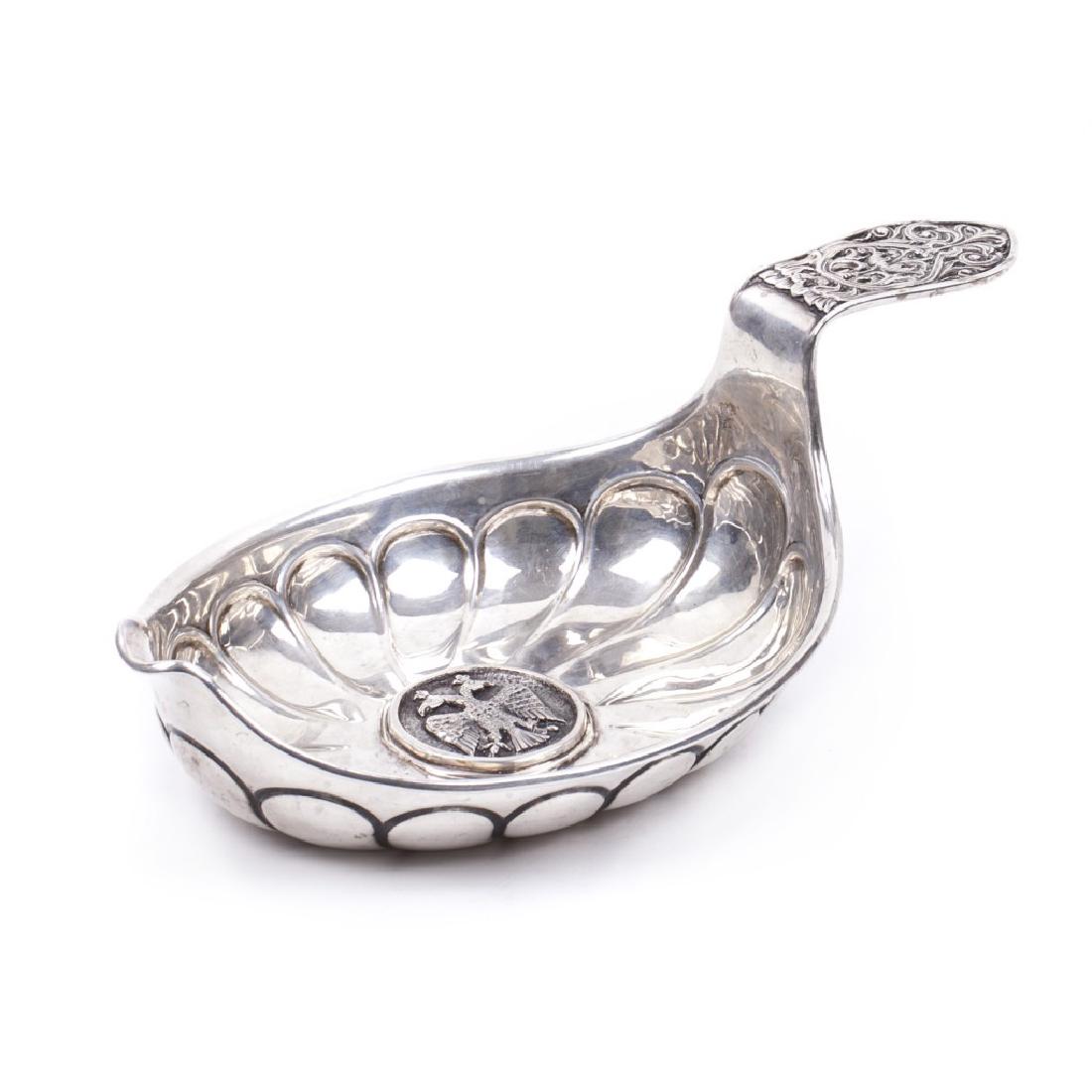 Antique silver kovsh with double-headed eagle — image 1