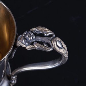 Magnificent antique silver cup applied with a bug — image 3