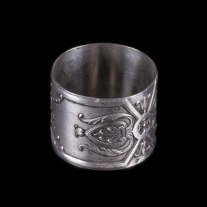 Antique French engraved silver napkin ring — image 1