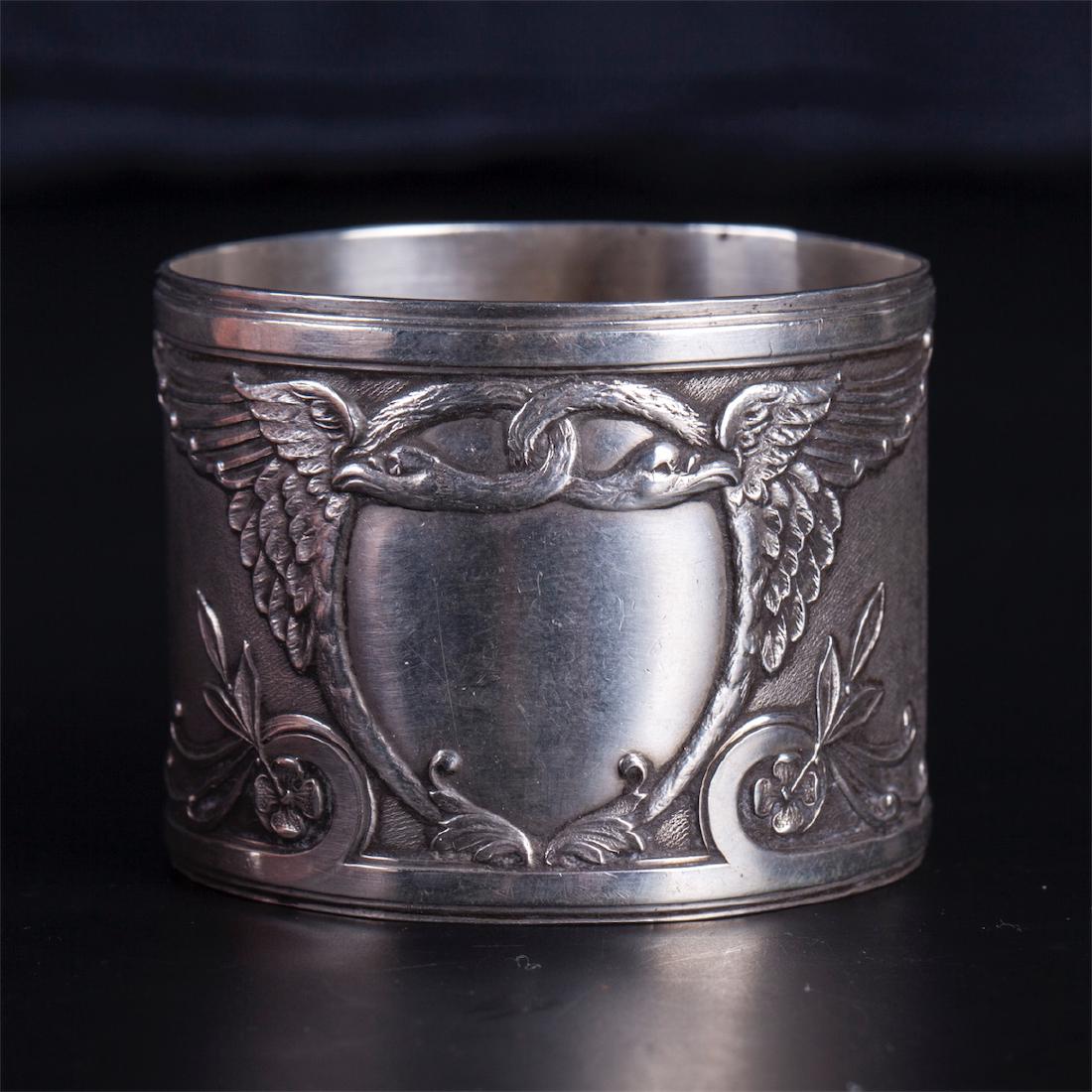 Antique French engraved silver napkin ring — image 3
