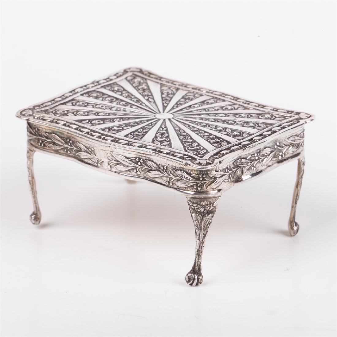Antique silver French miniature dollhouse furniture set — image 5