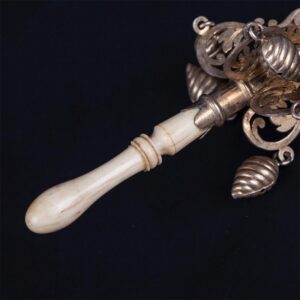 Vintage French silver baby rattle,19th century — image 3
