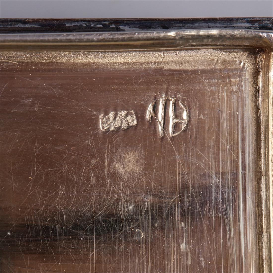 Antique silver and electric blue guilloche enamel box — image 4