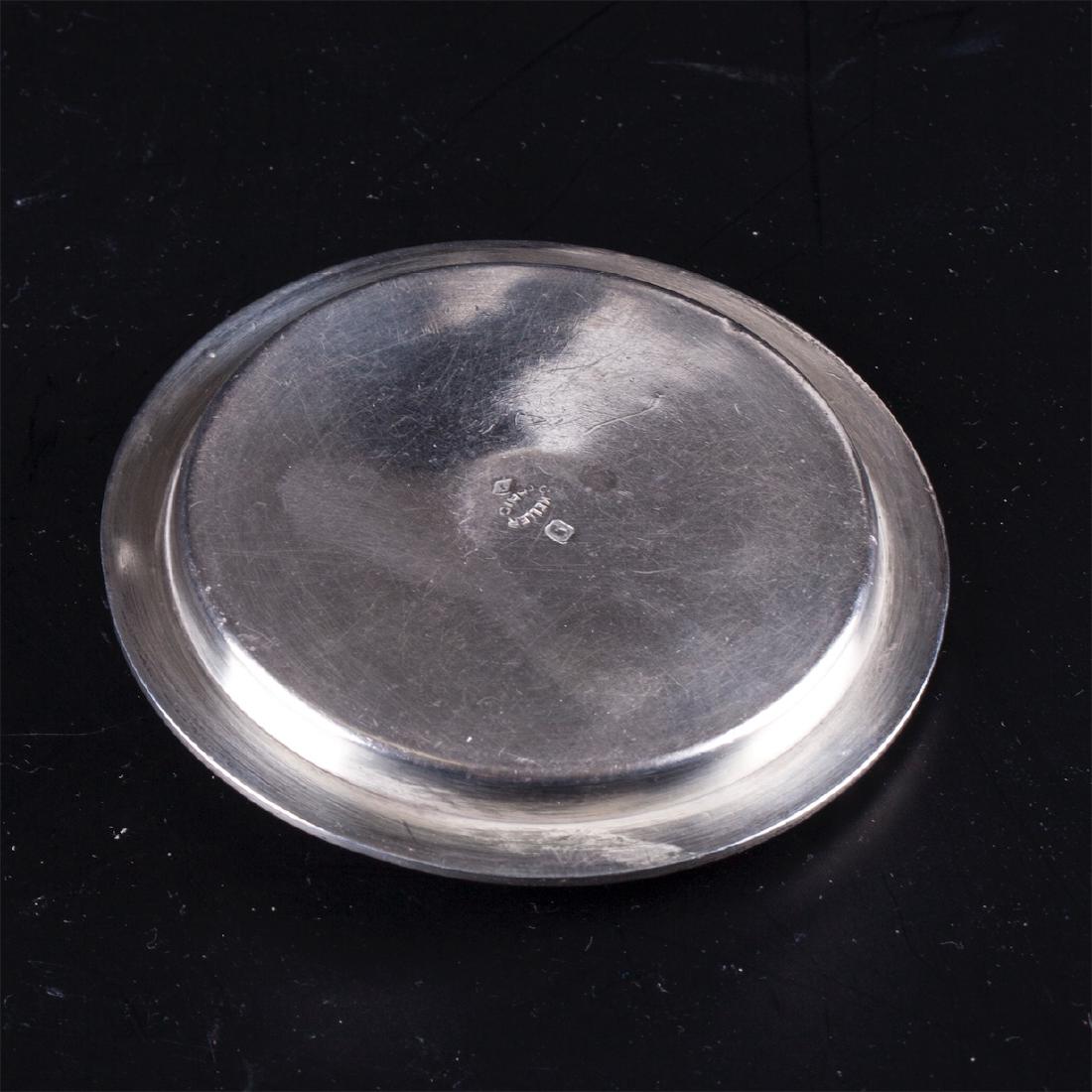 Antique French silver playing card ashtrays — image 3
