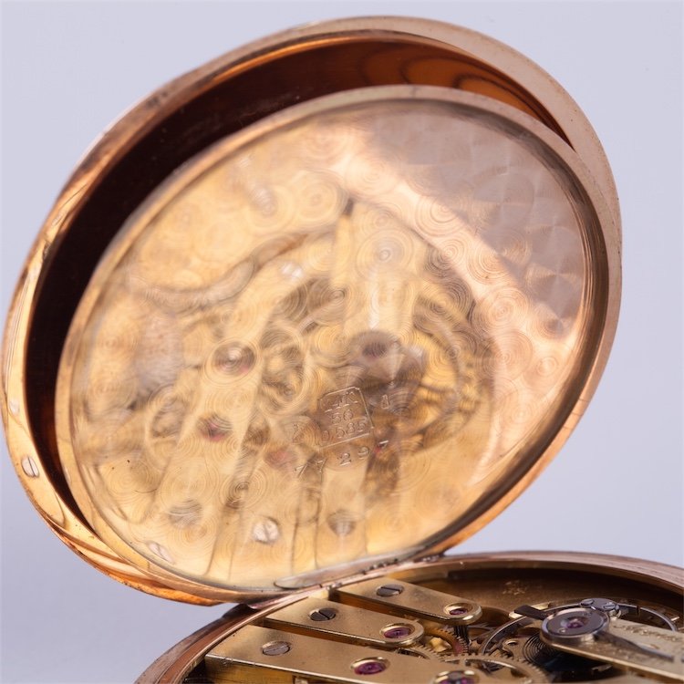 Open face gold pocket watch. — image 5