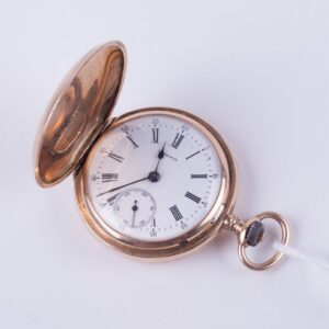 Hunting case gold pocket watch "Longines" circa 1900 — image 1