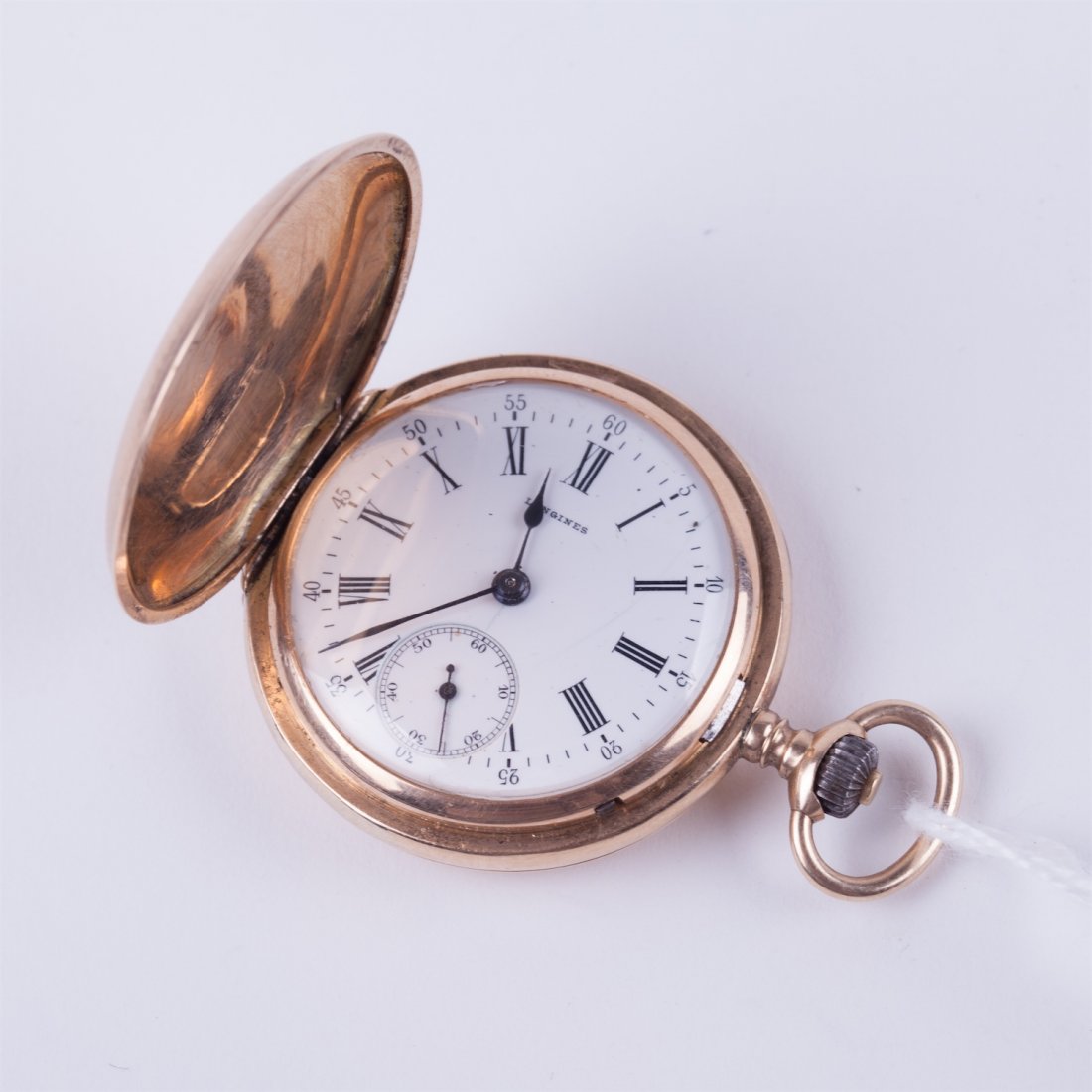 Hunting case gold pocket watch "Longines" circa 1900 — image 1