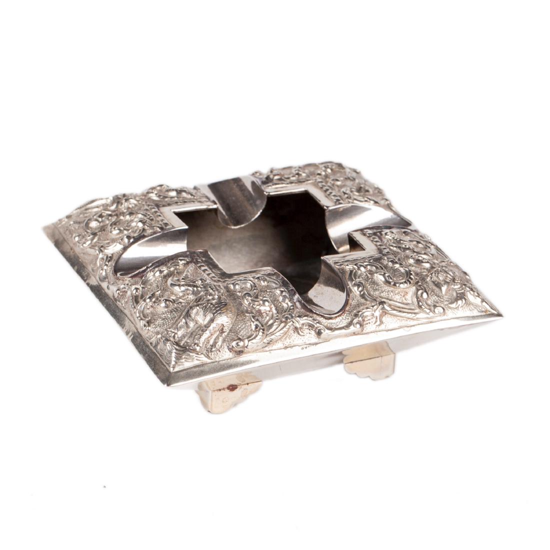 Antique sterling silver ashtray — image 1