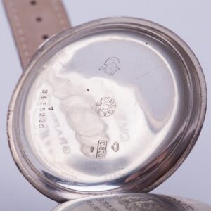 Large silver wristwatch "Omega" with enamel dial. — image 4