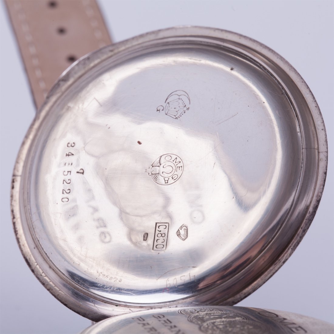 Large silver wristwatch "Omega" with enamel dial. — image 4
