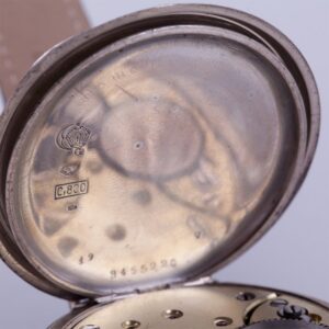 Large silver wristwatch "Omega" with enamel dial. — image 5