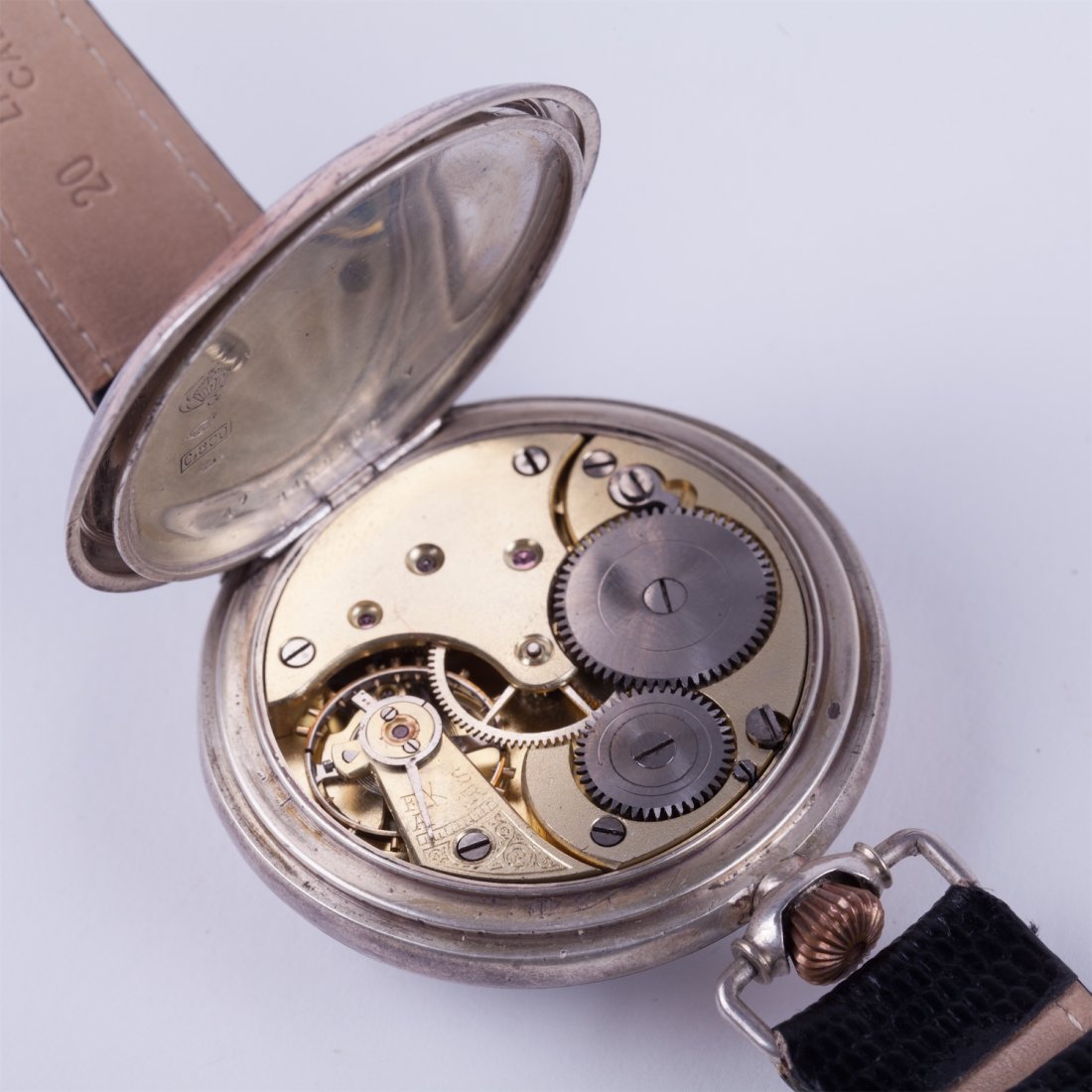 Large silver wristwatch "Omega" with enamel dial. — image 6