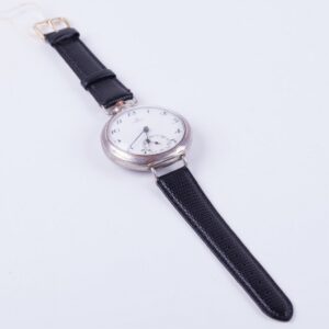 Large silver wristwatch "Omega" with enamel dial. — image 7