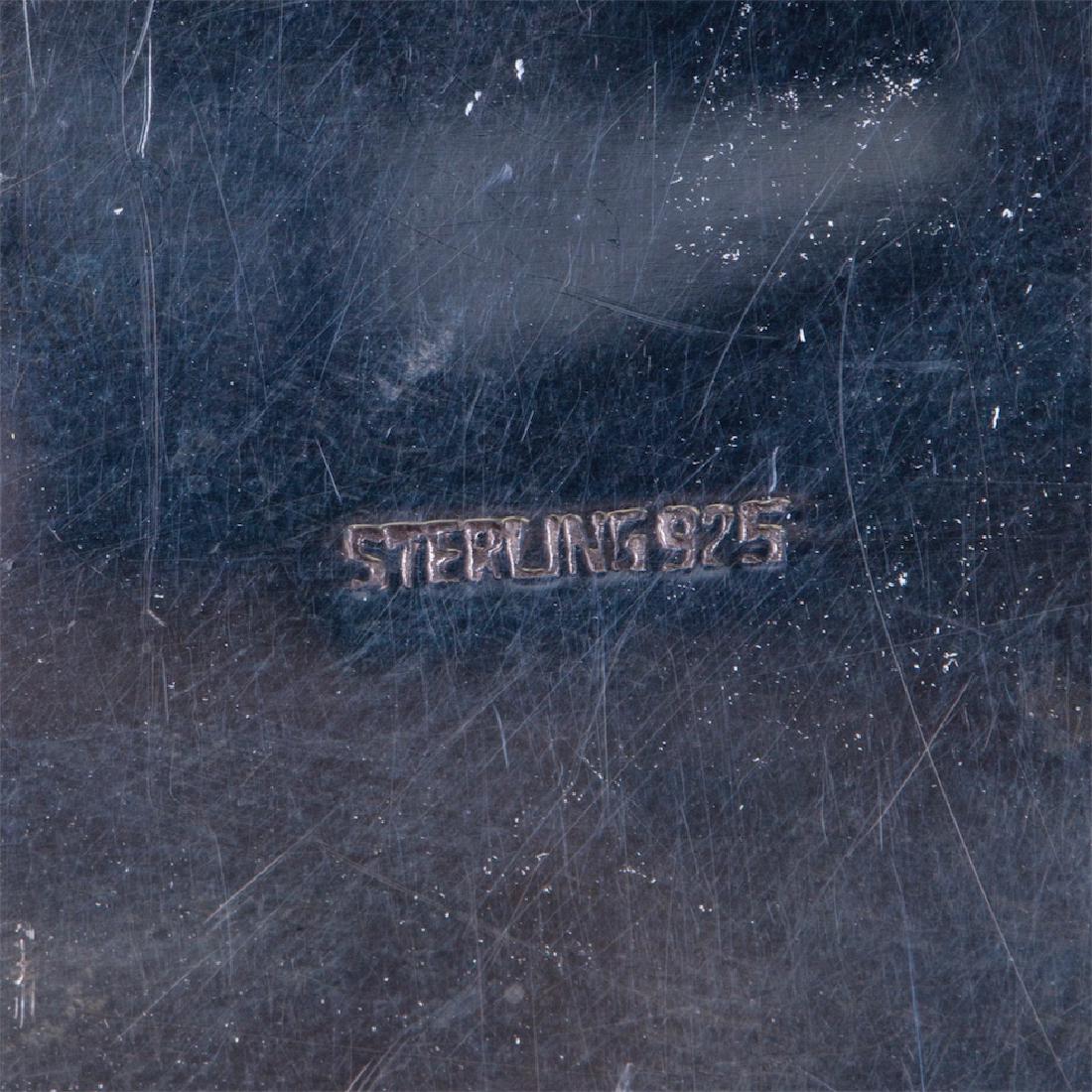 Antique silver cigarette/cigar box with wooden inserts — image 5