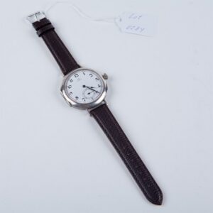 Large silver wristwatch "Omega" with enamel dial. — image 1