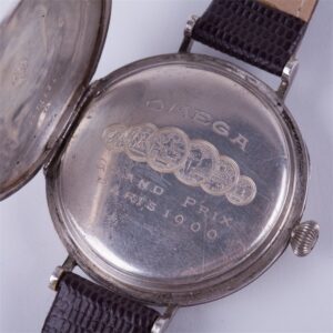 Large silver wristwatch "Omega" with enamel dial. — image 5