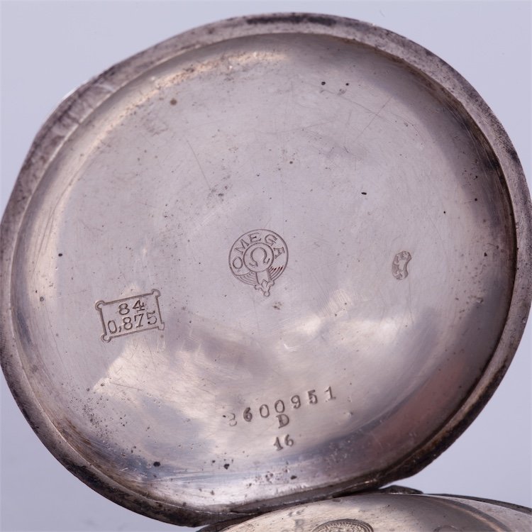 Large silver wristwatch "Omega" with enamel dial. — image 6