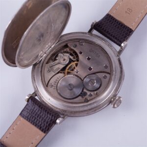 Large silver wristwatch "Omega" with enamel dial. — image 8